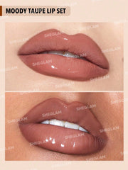Sheglam 3 in 1 Lip Kit - Soft 90 s Glam and Moody Taupe Lip Liner