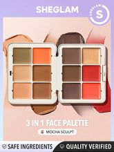 SHEGLAM Multifunctional Face Palette-Mocha Sculpt 12-Color
