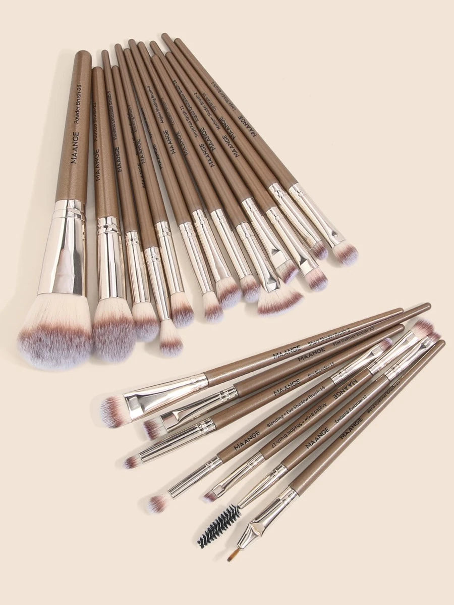 SheIn MANGE The Brush Professional Makeup Brush Set 20 Pieces - Champagne