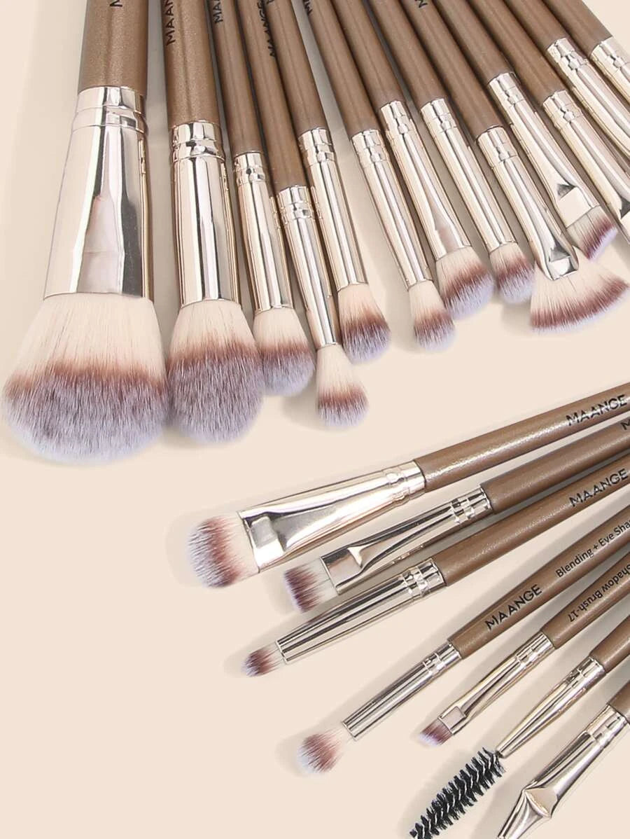 SheIn MANGE The Brush Professional Makeup Brush Set 20 Pieces - Champagne