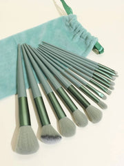 Shein 13pcs Green Makeup Brushes Set