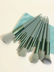 Shein 13pcs Green Makeup Brushes Set