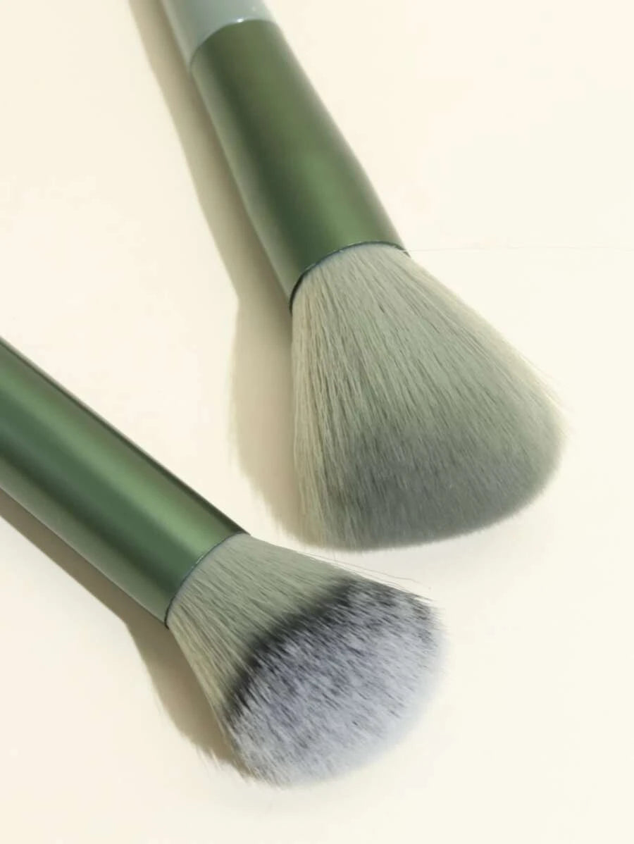 Shein 13pcs Green Makeup Brushes Set