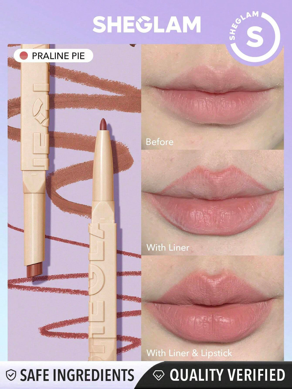 SHEGLAM GLAM 101 LIPSTICK & LINER DUO